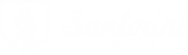 Logotipo em branco da Santorini Motor Sport
